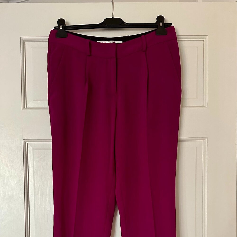 Diane von Furstenberg Jacque Cady Crepe Fuchsia Trousers